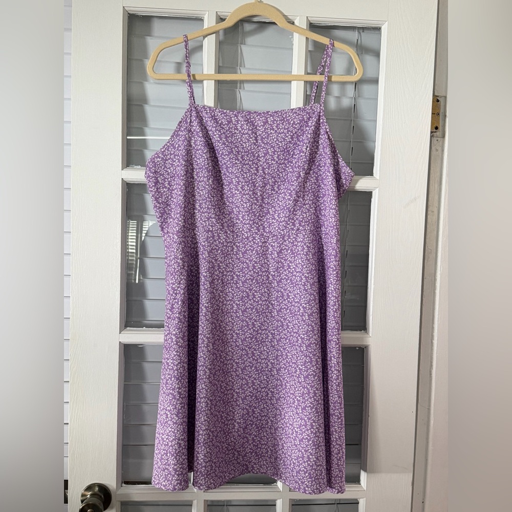 SHEIN Curve Women’s 2XL Purple Floral Fit & Flare Zip Summer Dress | SKU 0254